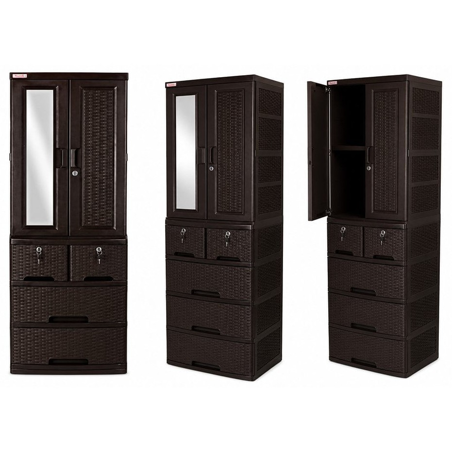 Armario Forte Plastimas 4N Rattan C/Llavin Cafe - Imagen 2