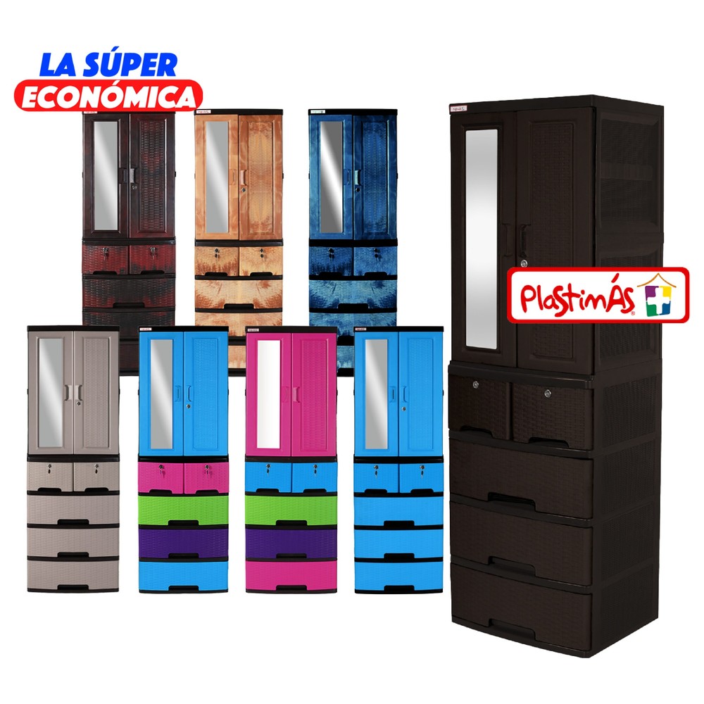 Armario Forte Plastimas 4N Rattan C/Llavin Madera Sandalo - Imagen 5