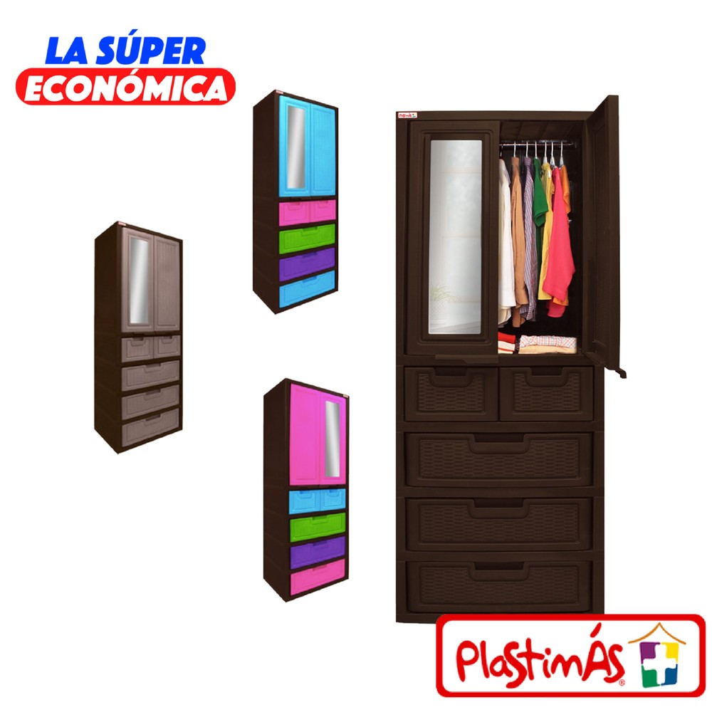 Armario Forte Plastimas 4N Rattan C/Llavin Magenta - Imagen 5