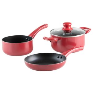 Batería Picca Sicilia Teflón 4 Pzs Rojo