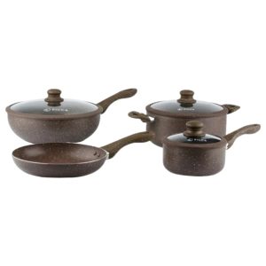 Batería Picca Verona Mármol 7 Pzs Café