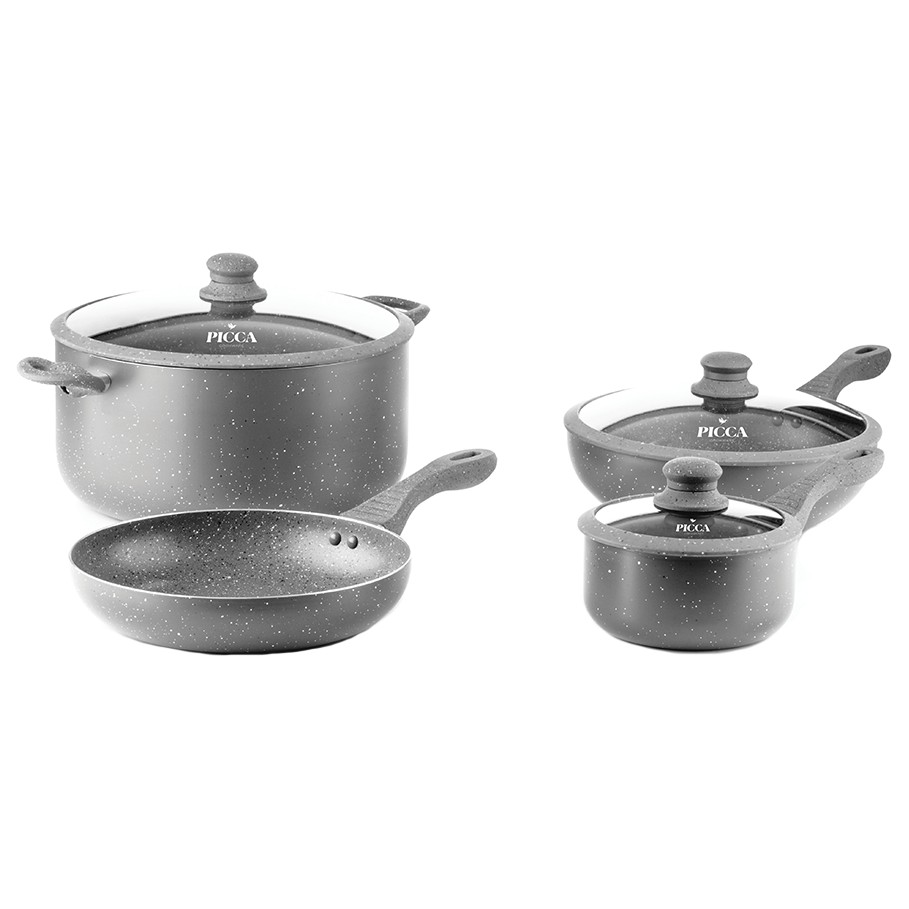 Batería Picca Verona Mármol 7 Pzs Gris - Imagen 4