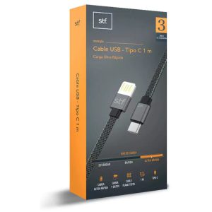 Cable 3 En 1 Stf Carga Rápida 18M Negro