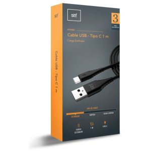 Cable Usb Type C Stf Carga Rápida 18M Negro