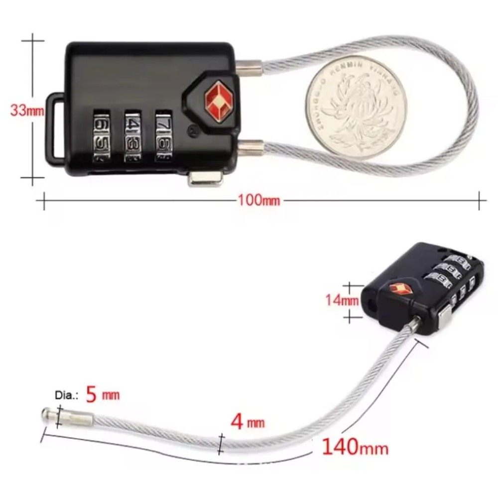 Candado de 3 Digitos Tsa Ekiipa - Imagen 3
