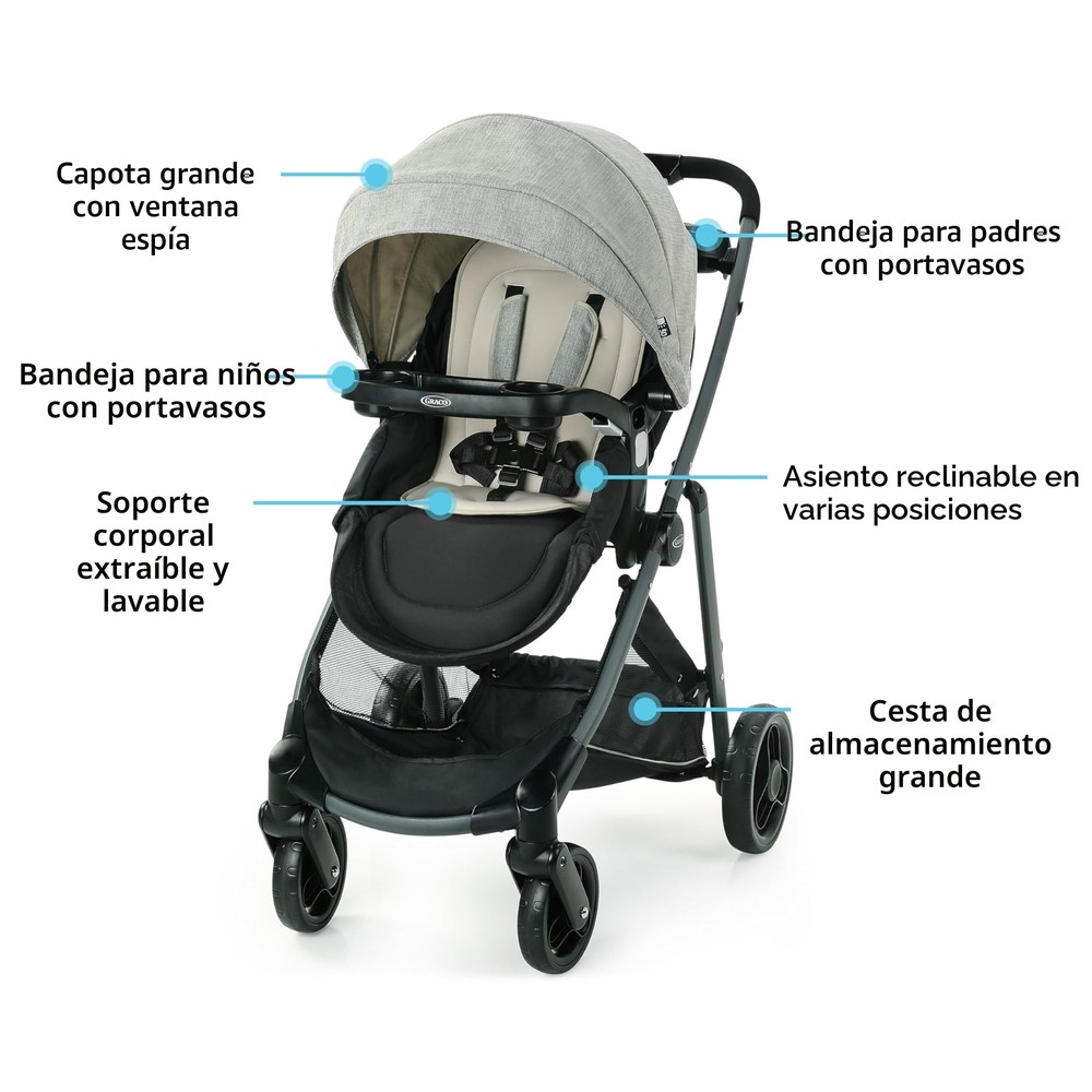 Carruaje Y Silla de Carro Graco Para Bebés Modes Element Lx - Imagen 5