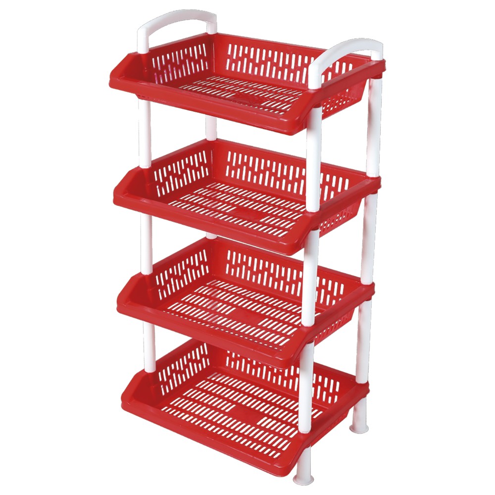 Cesta Modular Plastimas 4 Niveles Rojo