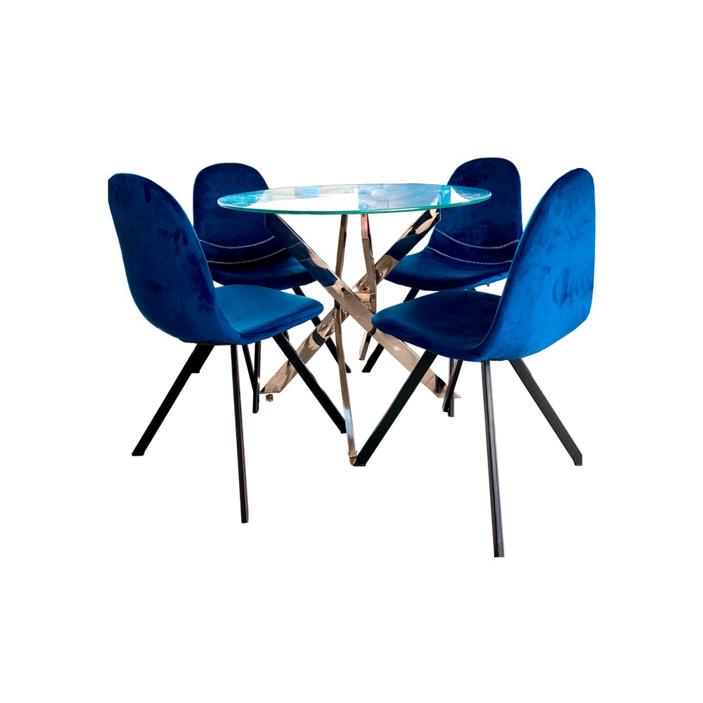 Comedor Dimersa Florencia 4 Puestos Azul