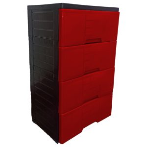 Gavetero Mediano 4 Niveles Plastimas Rojo