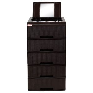 Gavetero Vanity con Llavín Plastimas Rattan Magenta