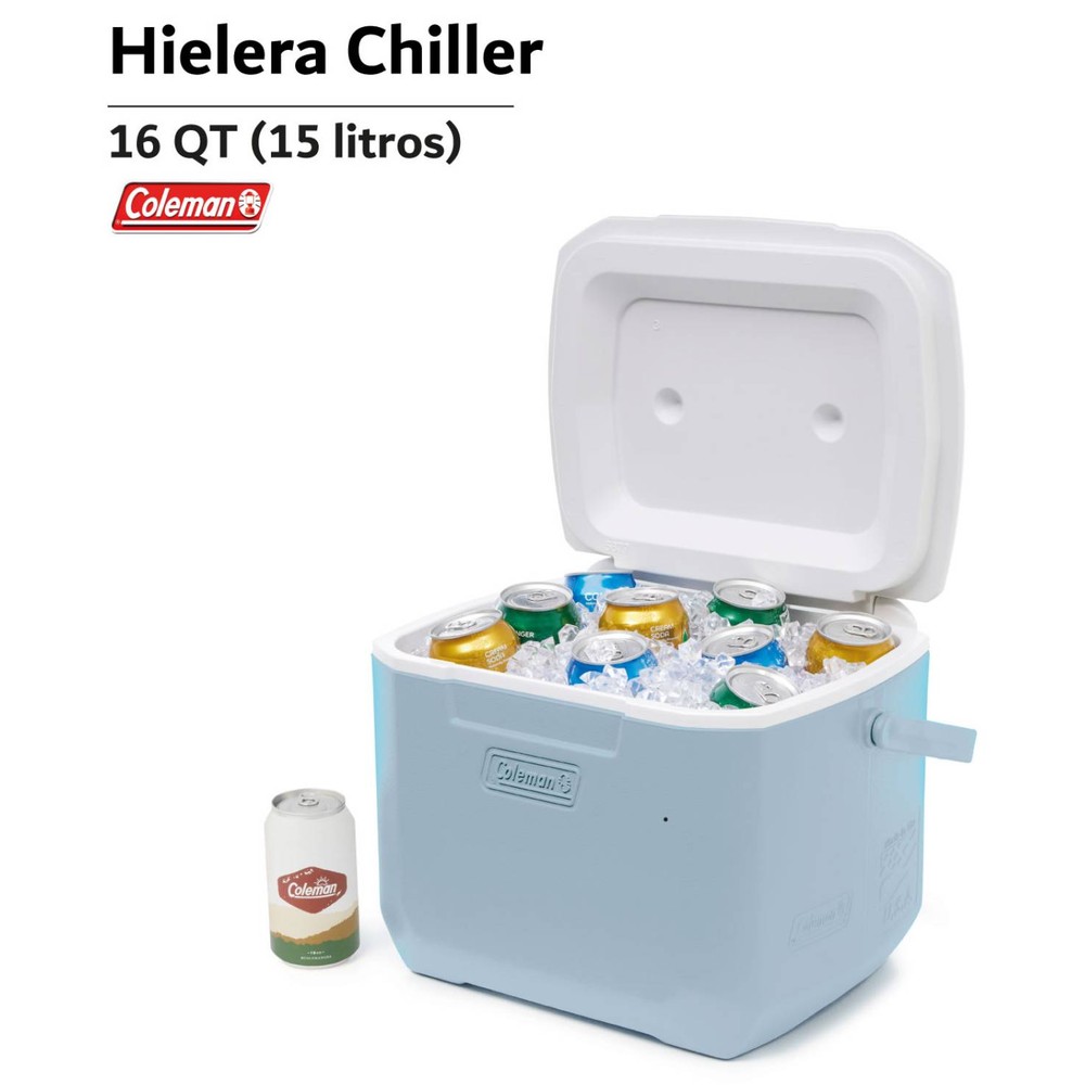 Hielera Coleman Hielera Cooler 16 Qt, 15 Lts Azul Claro