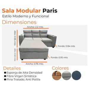 Juego de Sala Dimersa Paris Modular Café