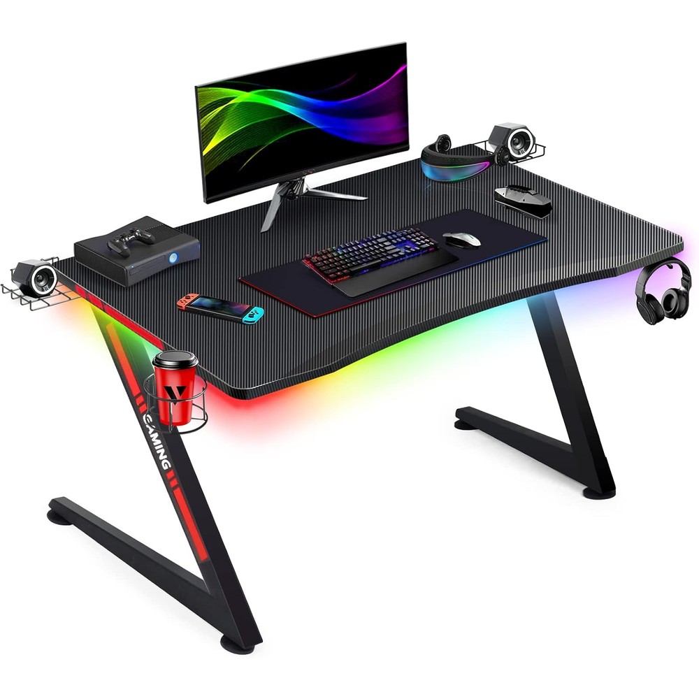 Mesa Gamer Empire 75kg Luz RGB EM0136MGN - Imagen 6