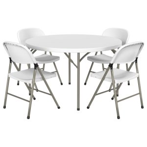 Mesa Premium Plastimas Base Plástica Blanco Granito