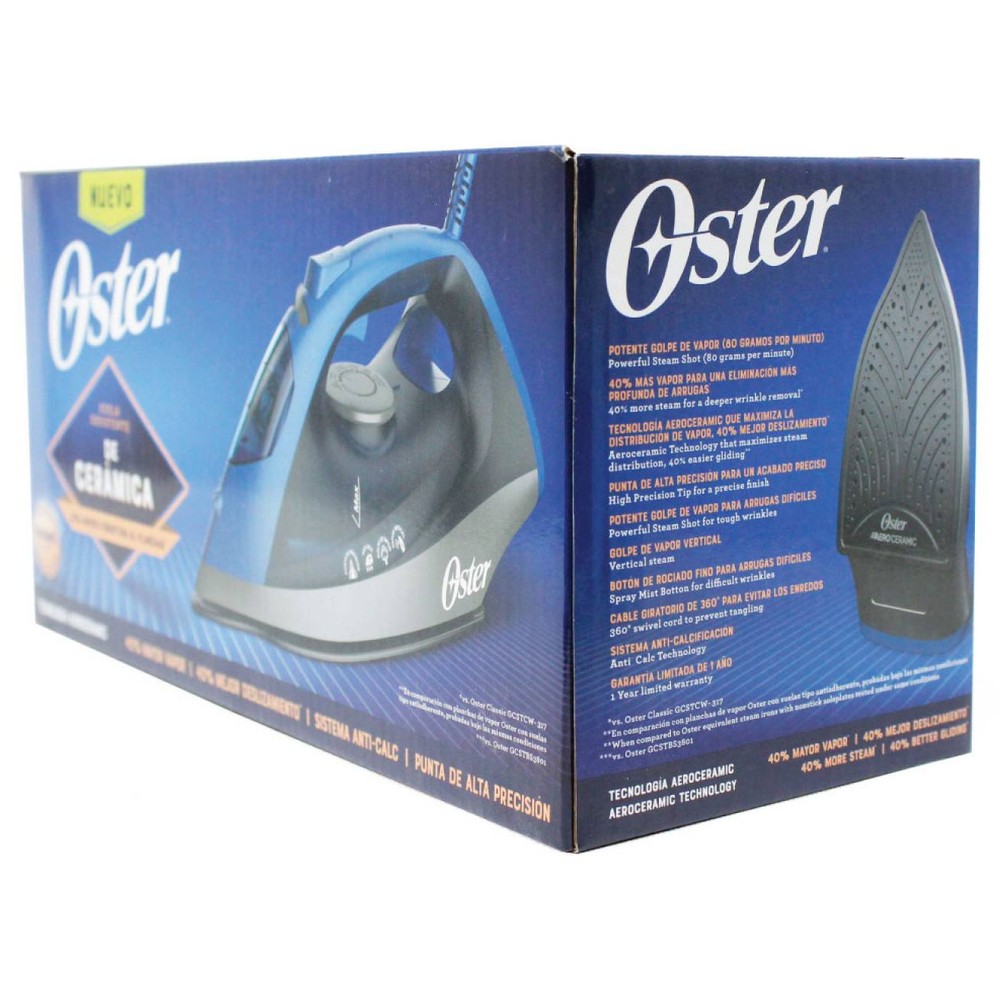 Plancha de Vapor Oster con Suela Antiadherente Azul