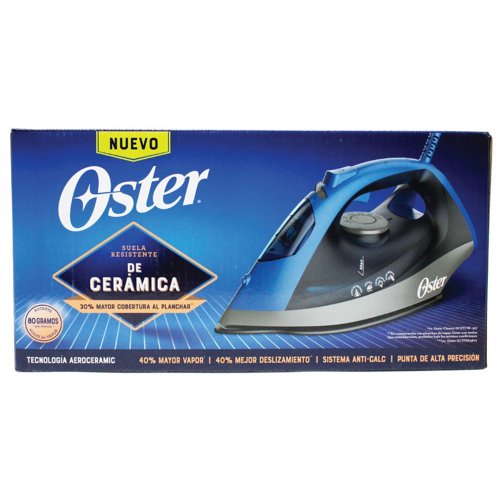 Plancha de Vapor Oster con Suela Antiadherente Azul - Imagen 2