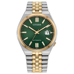 Reloj Citizen Analogo Clasico Caballero Dorado Esfera Negra