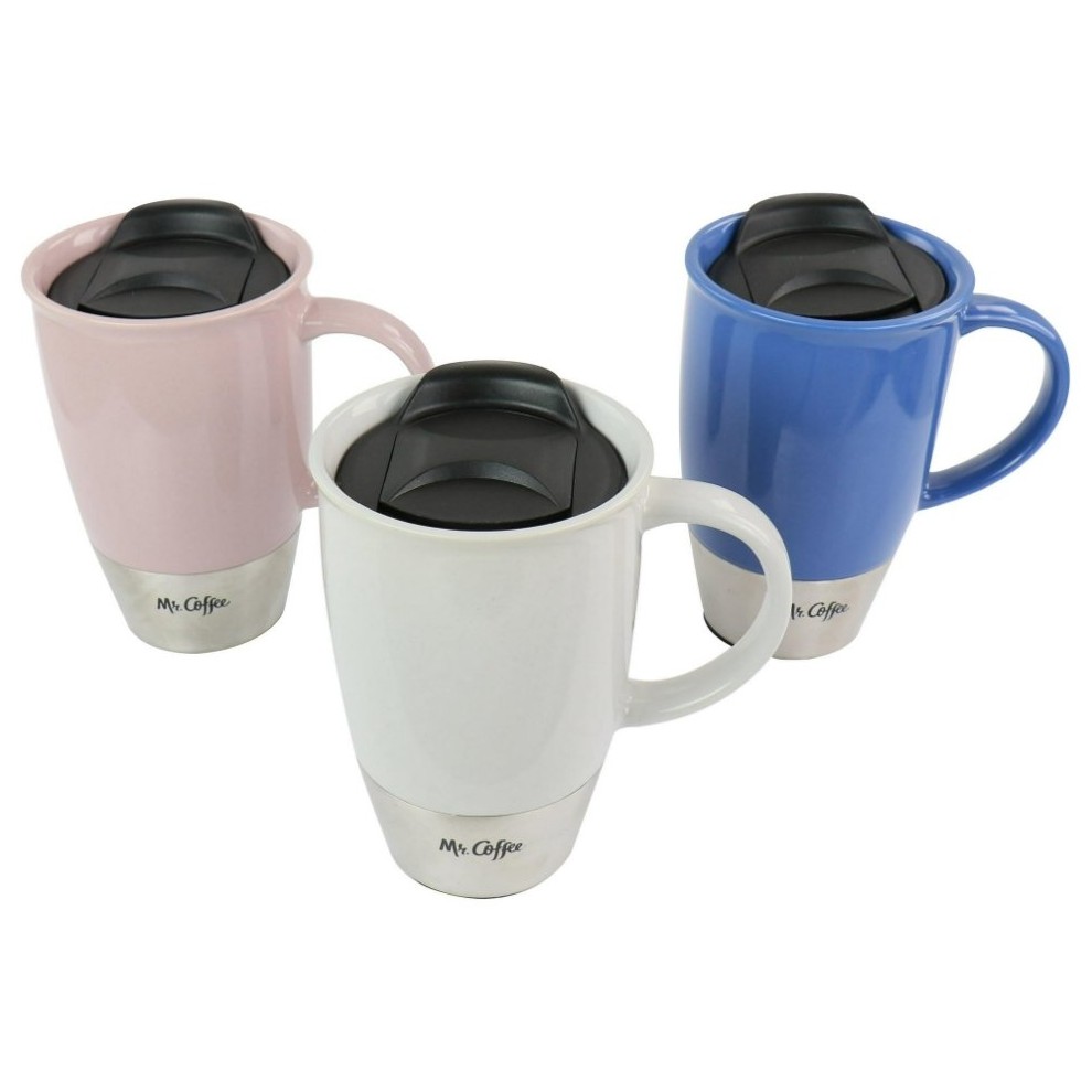 Taza Cerámica Mr Coffee Taza de 15 Oz Acero Inoxidable Beige - Imagen 2