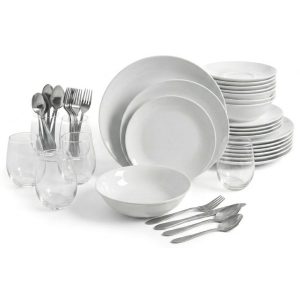 Vajilla de Porcelana McKenzie Gibson 54 Piezas, Cubiertos + Vasos