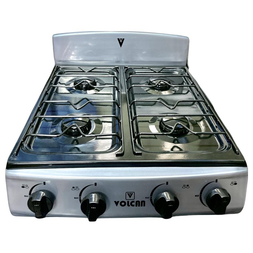 Volcán Cocineta con Respaldo de 4 Hornillas Quem Porcelanizados Silver - Imagen 5